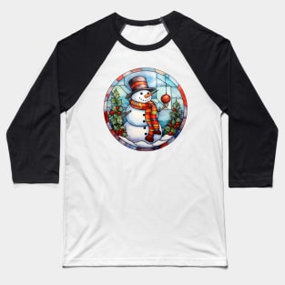 Snowman and Holly Baseball T-Shirt